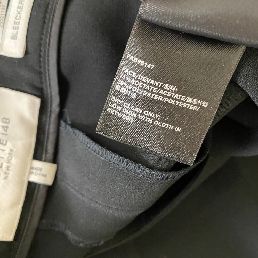 Lafayette 148 Bleecker Pants Size 10 Black Slim Leg Trouser Minimalist Designer - Picture 14 of 16